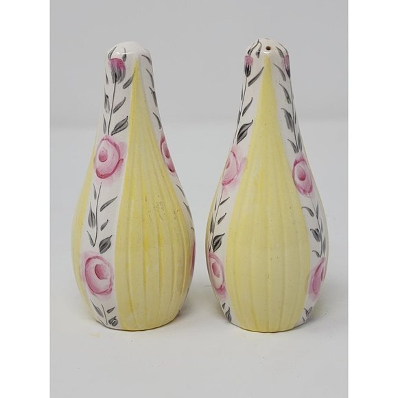 Vintage Made In England Floral Print Porcelain Salt And Pepper Shakers‎ - Picture 4 of 8